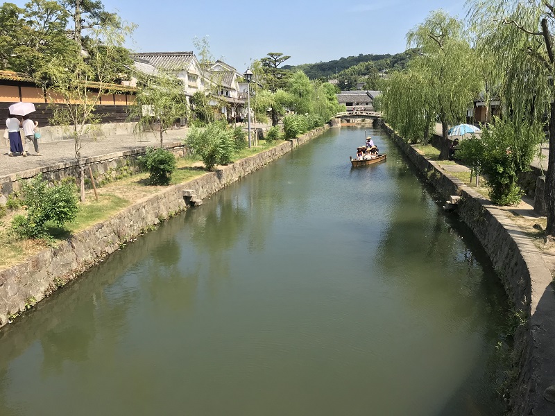 岡山県倉敷市の倉敷美観地区風景の無料写真